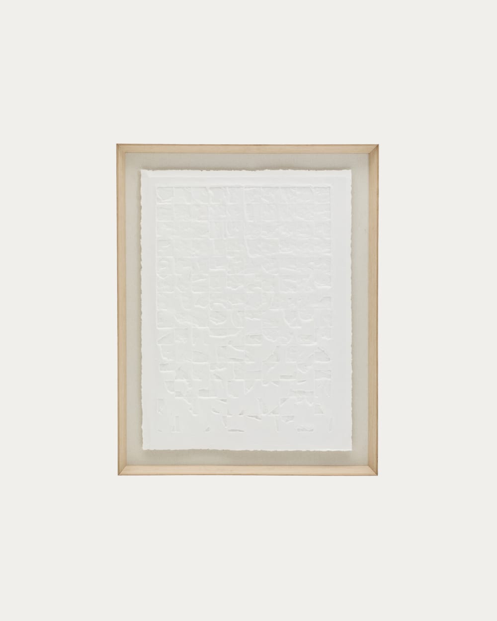 Tableau Annia en papier mâché blanc 90 x 70 cm