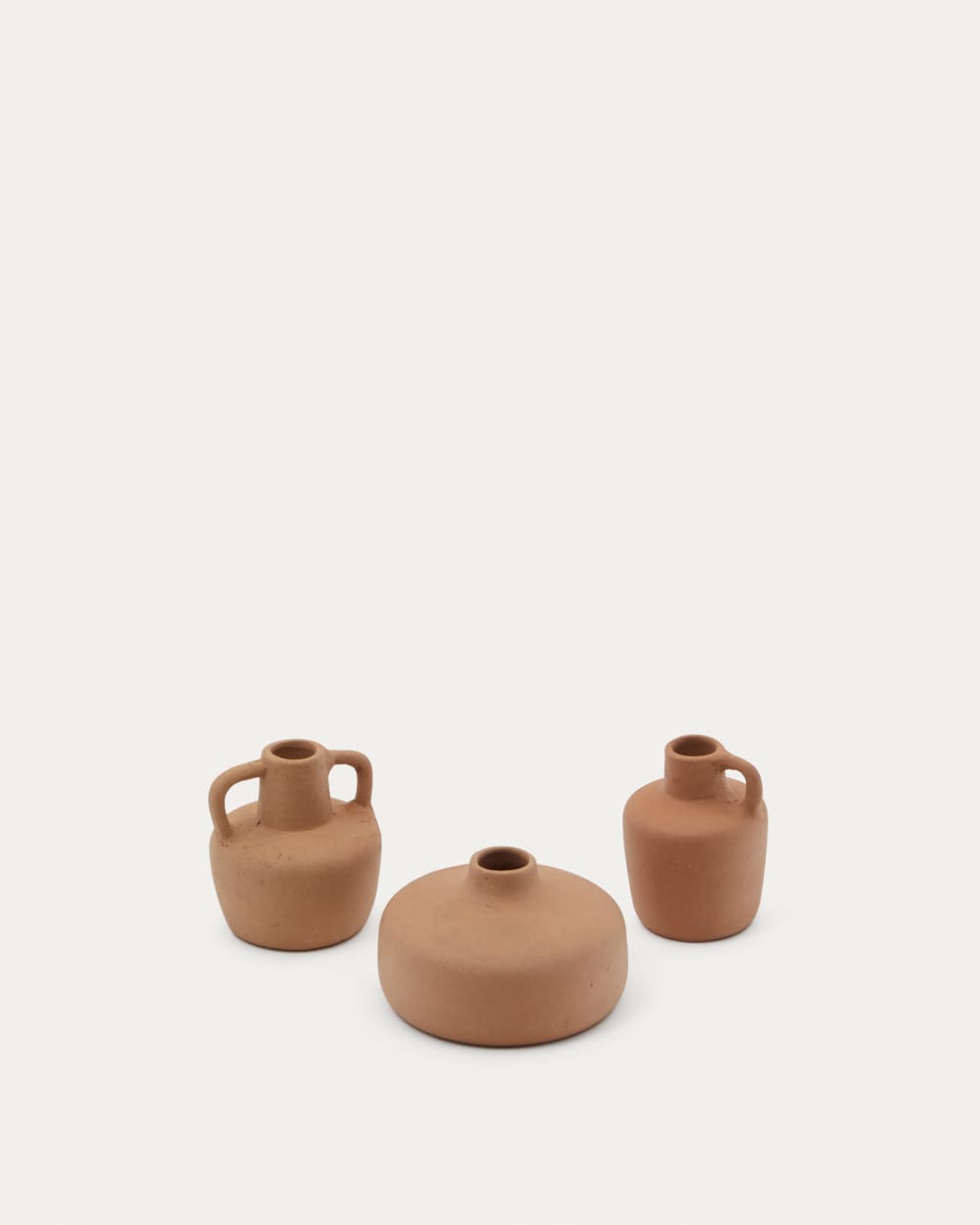 Ensemble Sofra de 3 vases en terre cuite 6 cm / 7 cm / 10 cm