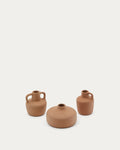 Ensemble Sofra de 3 vases en terre cuite 6 cm / 7 cm / 10 cm