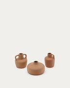Ensemble Sofra de 3 vases en terre cuite 6 cm / 7 cm / 10 cm