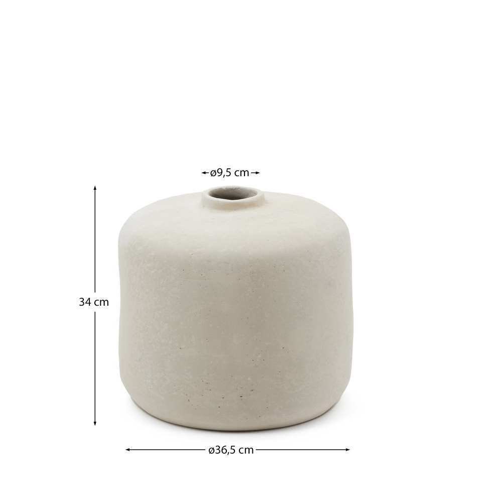 Vase Serina en papier mâché blanc de 36,5 cm - view 6