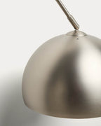 Lampadaire Madali en acier avec finition brossée argentée et marbre blanc - view 3
