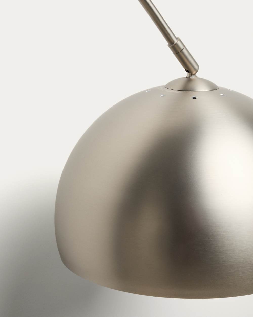 Lampadaire Madali en acier avec finition brossée argentée et marbre blanc - view 3