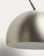 Lampadaire Madali en acier avec finition brossée argentée et marbre blanc - view 6