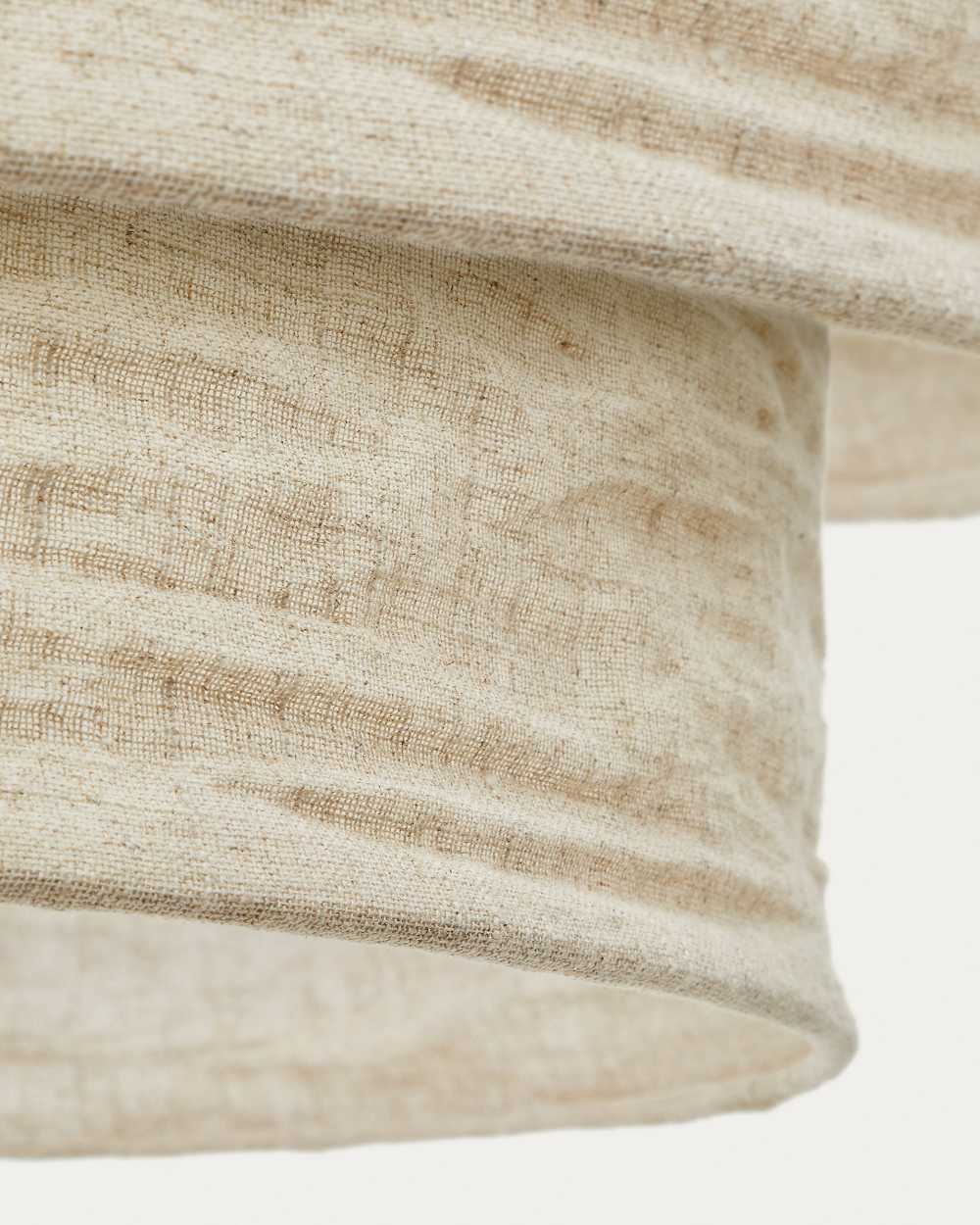 Abat-jour Mariela pour plafonnier en lin, finition beige Ø 60 x 40 cm - view 3
