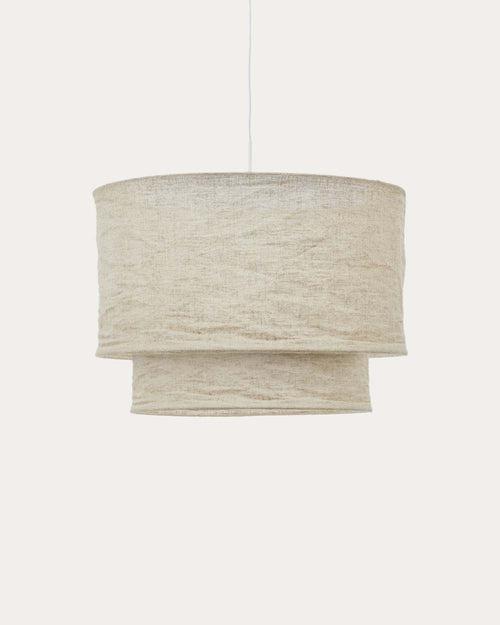 Abat-jour Mariela pour plafonnier en lin, finition beige Ø 60 x 40 cm