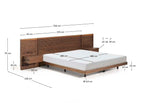 Lit Norlen avec 2 tables de nuit en placage de noyer avec finition foncée et lumière LED pour matelas 180 x 200 cm FSC Mix Credit - view 6
