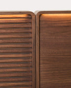 Lit Norlen avec 2 tables de nuit en placage de noyer avec finition foncée et lumière LED pour matelas 180 x 200 cm FSC Mix Credit - view 4