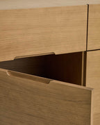 Buffet Arelida en placage et bois de chêne finition marron clair 200 x 80 cm FSC Mix Credit - view 5