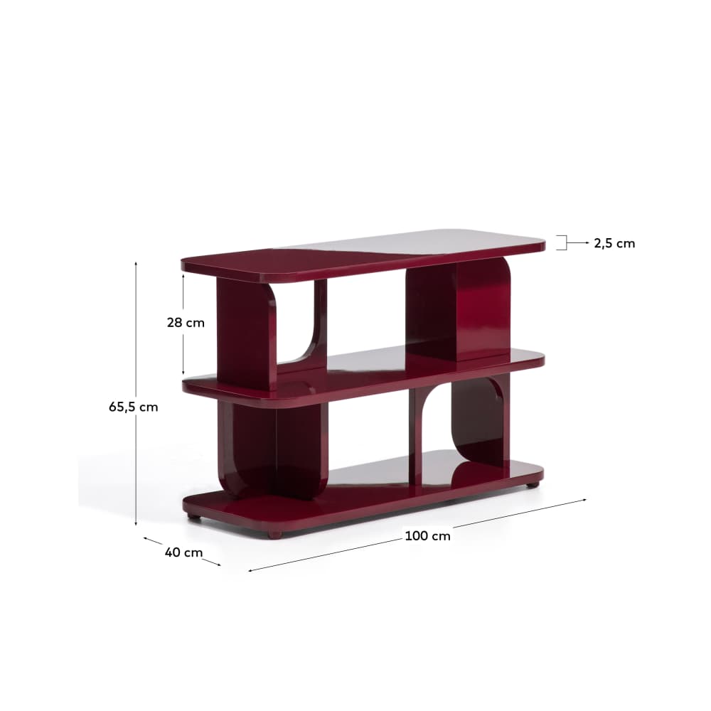 Étagère Aduma MDF laqué grenat avec finition brillante FSC 100 % 100 x 65 cm - view 6