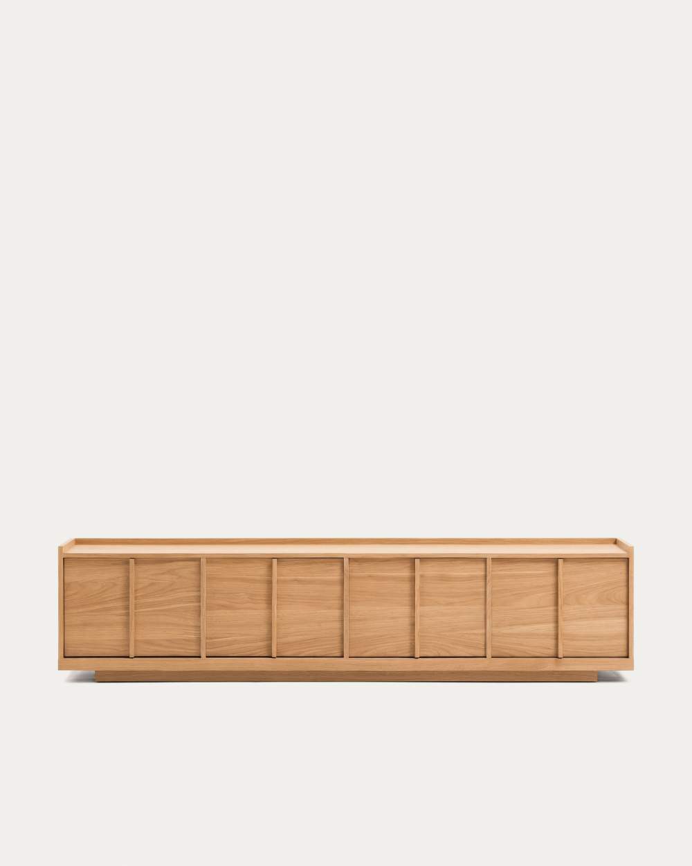 Meuble TV Onix en placage de chêne finition ton naturel 200 x 45 cm FSC Mix Credit
