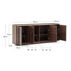 Buffet Onix en placage de noyer finition foncée 200 x 80 cm FSC Mix Credit - view 6