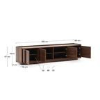 Meuble TV Onix en placage de noyer finition foncée 200 x 45 cm FSC Mix Credit - view 6
