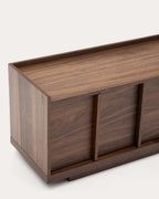 Meuble TV Onix en placage de noyer finition foncée 200 x 45 cm FSC Mix Credit - view 5