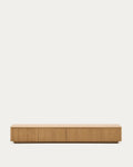 Meuble TV Helvine 4 tiroirs en placage de chêne 200 x 30 cm FSC 100 %