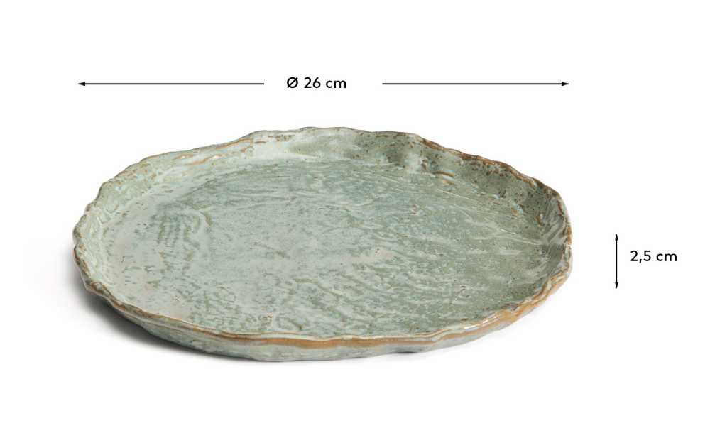 Assiette plate Alenia en céramique marron - view 6