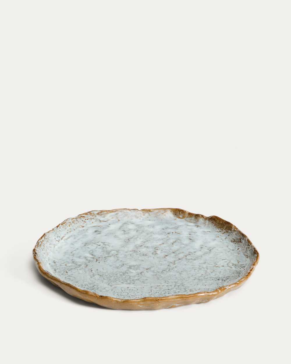Assiette plate Alenia en céramique marron