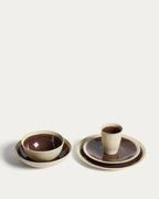 Bol Nale en céramique beige avec fond marron - view 5