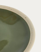 Assiette à dessert Nale en céramique beige avec fond vert - view 5