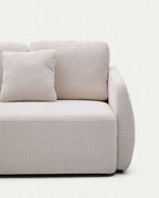 Canapé-lit Laira 3 places en chenille couleur écrue 218 cm FSC Mix Credit - view 3