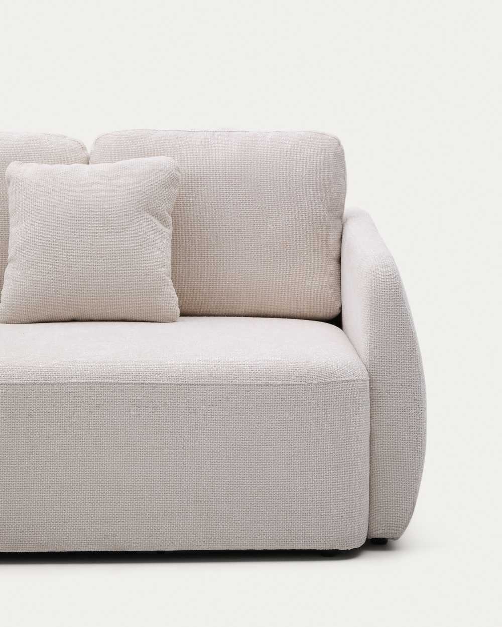 Canapé-lit Laira 3 places en chenille couleur écrue 218 cm FSC Mix Credit - view 3