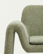 Fauteuil Melvia en chenille verte - view 3