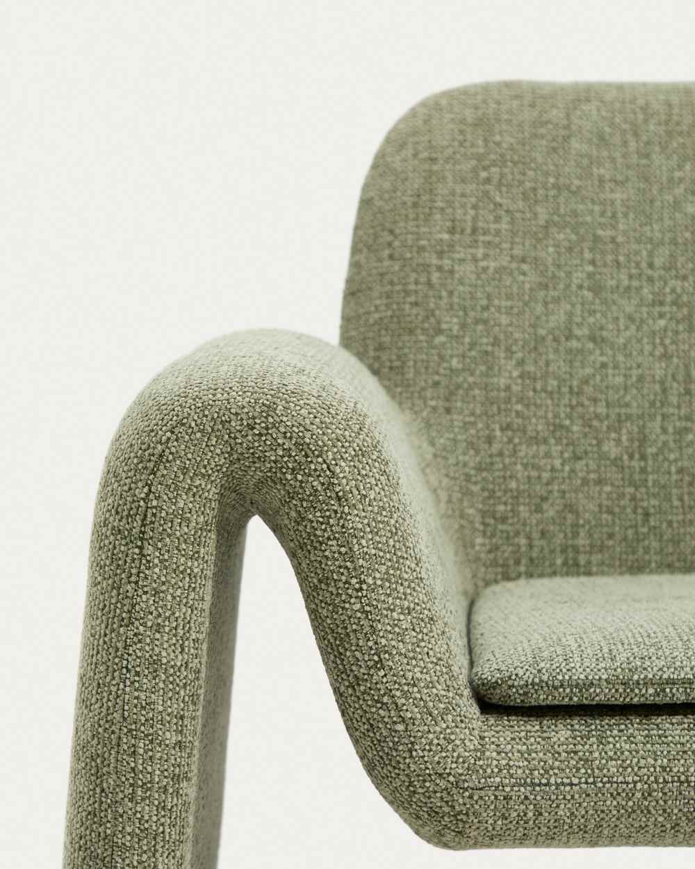 Fauteuil Melvia en chenille verte - view 3
