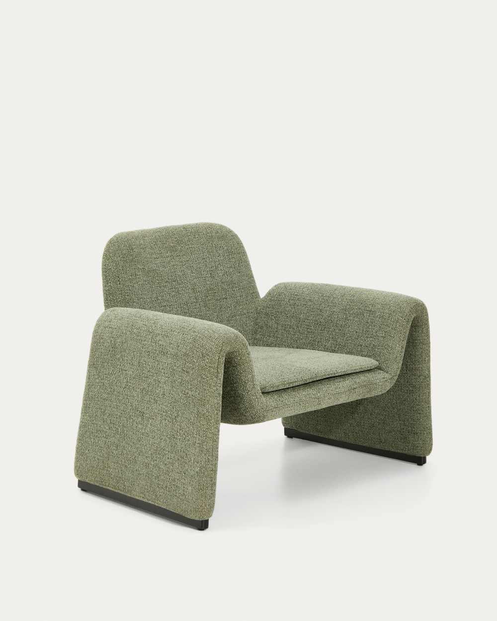Fauteuil Melvia en chenille verte