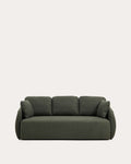 Canapé-lit Laira 3 places en chenille vert foncé 218 cm FSC Mix Credit