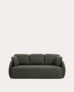 Canapé-lit Laira 3 places en chenille vert foncé 218 cm FSC Mix Credit