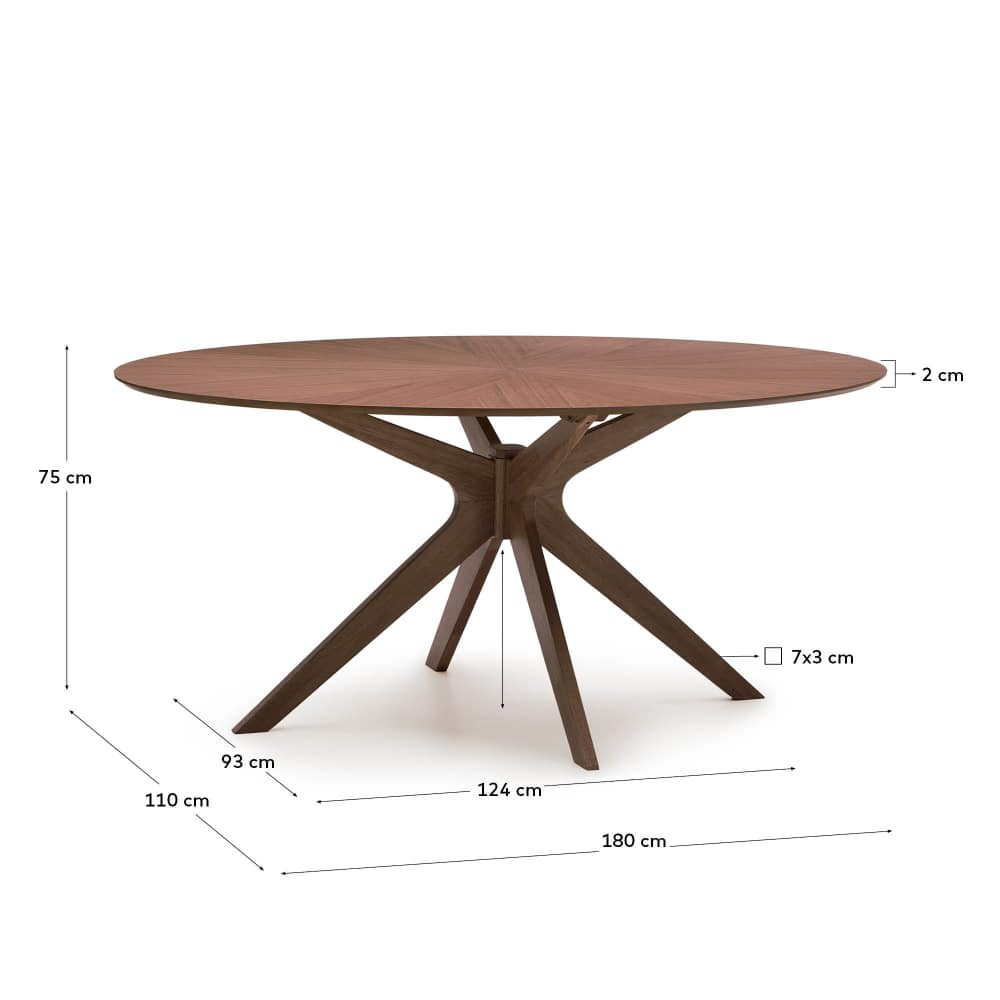 Table Naanim en placage de noyer 180 x 110 cm - view 6