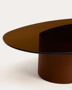 Table basse Olir en verre trempé et acier marron 140 x 80 cm - view 3