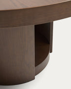 Table ronde extensible Artis en bois et placage de chêne avec finition ton noyer FSC 100 % 150 (200) x 80 cm - view 3