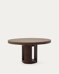 Table ronde extensible Artis en bois et placage de chêne avec finition ton noyer FSC 100 % 150 (200) x 80 cm