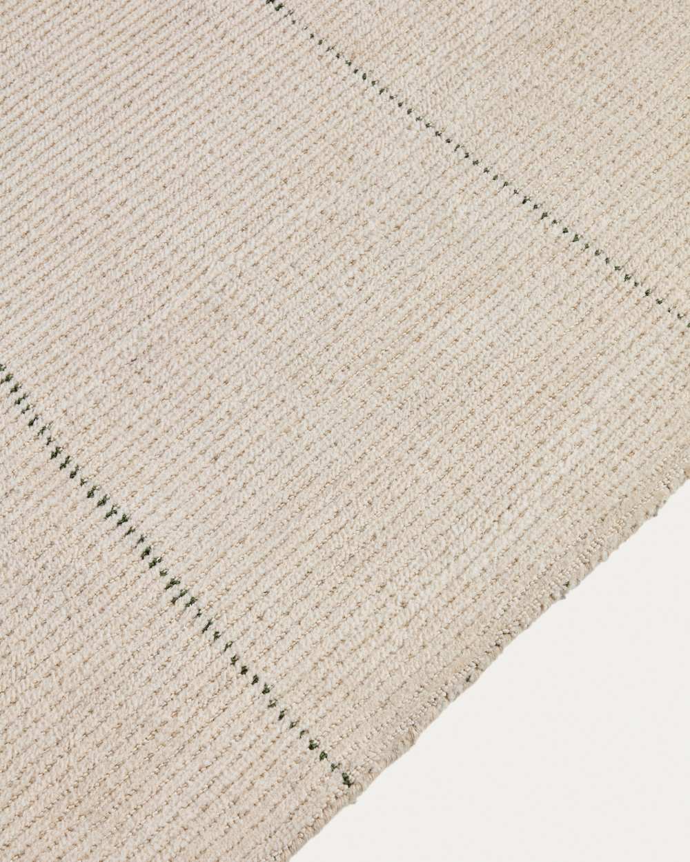 Tapis Lisdan en fibres synthétiques écru avec motif géométrique vert 160 x 230 cm - view 3