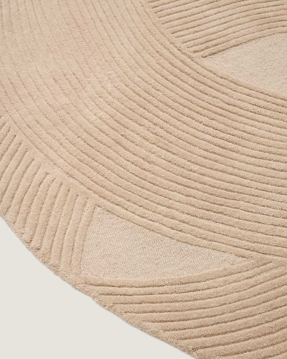 Tapis Domm en laine beige 160 x 230 cm - view 3