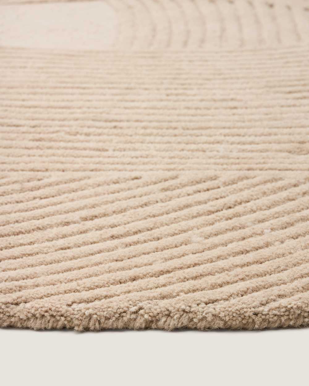 Tapis Domm en laine beige 160 x 230 cm - view 5