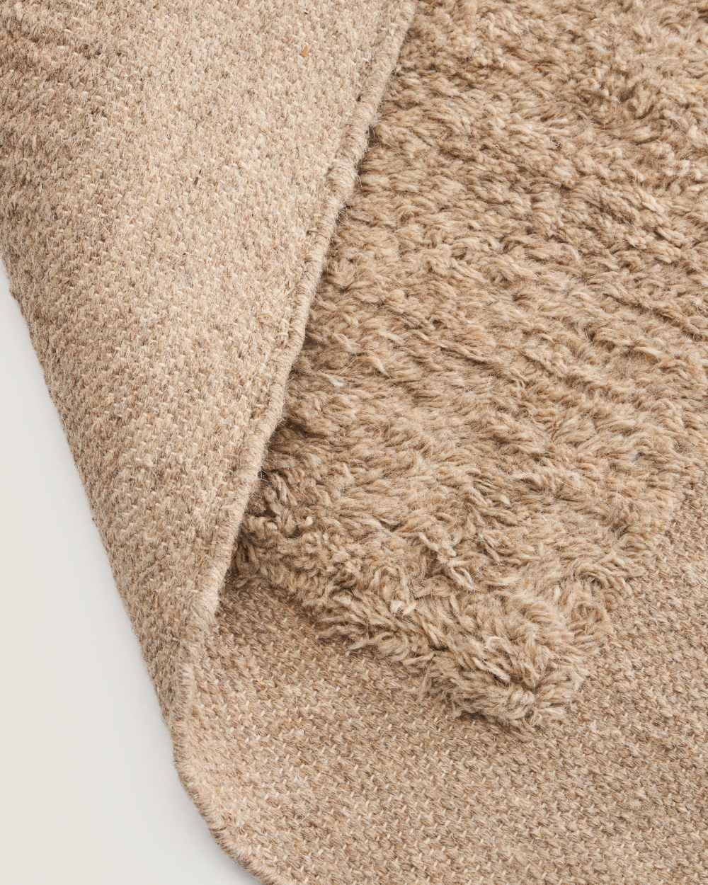 Tapis de couloir Marely en laine beige 200 x 80 cm - view 6