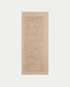 Tapis de couloir Marely en laine beige 200 x 80 cm