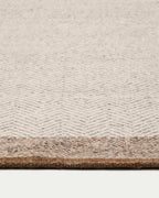 Tapis de couloir Nifelia jacquard en laine beige 200 x 80 cm - view 4