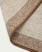 Tapis de couloir Nifelia jacquard en laine beige 200 x 80 cm - view 5