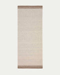 Tapis de couloir Nifelia jacquard en laine beige 200 x 80 cm