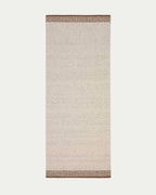 Tapis de couloir Nifelia jacquard en laine beige 200 x 80 cm