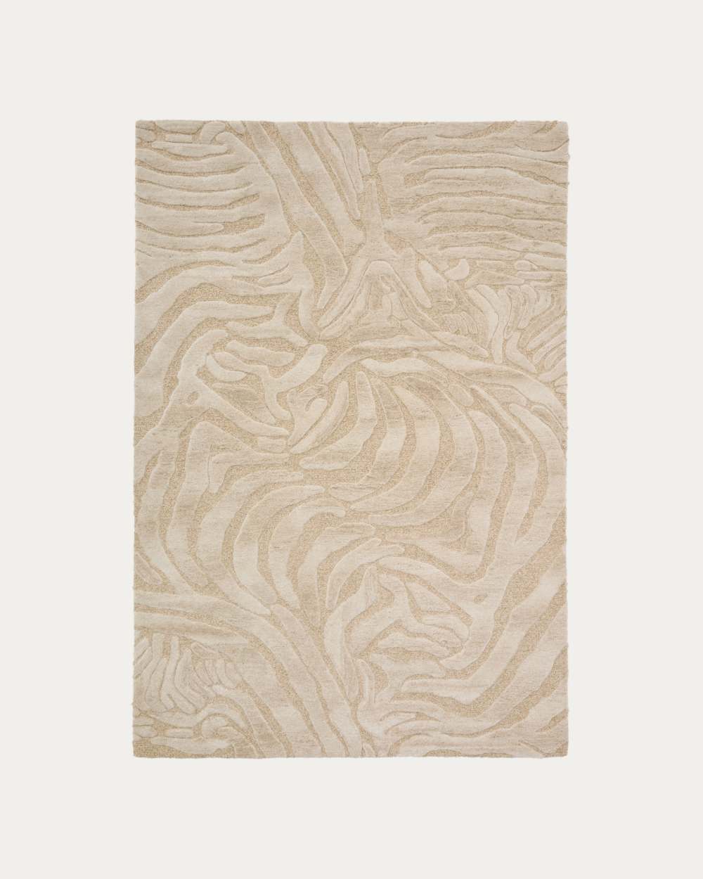 Tapis Tribet en mélange de laine jacquard motif zèbre 160 x 230 cm