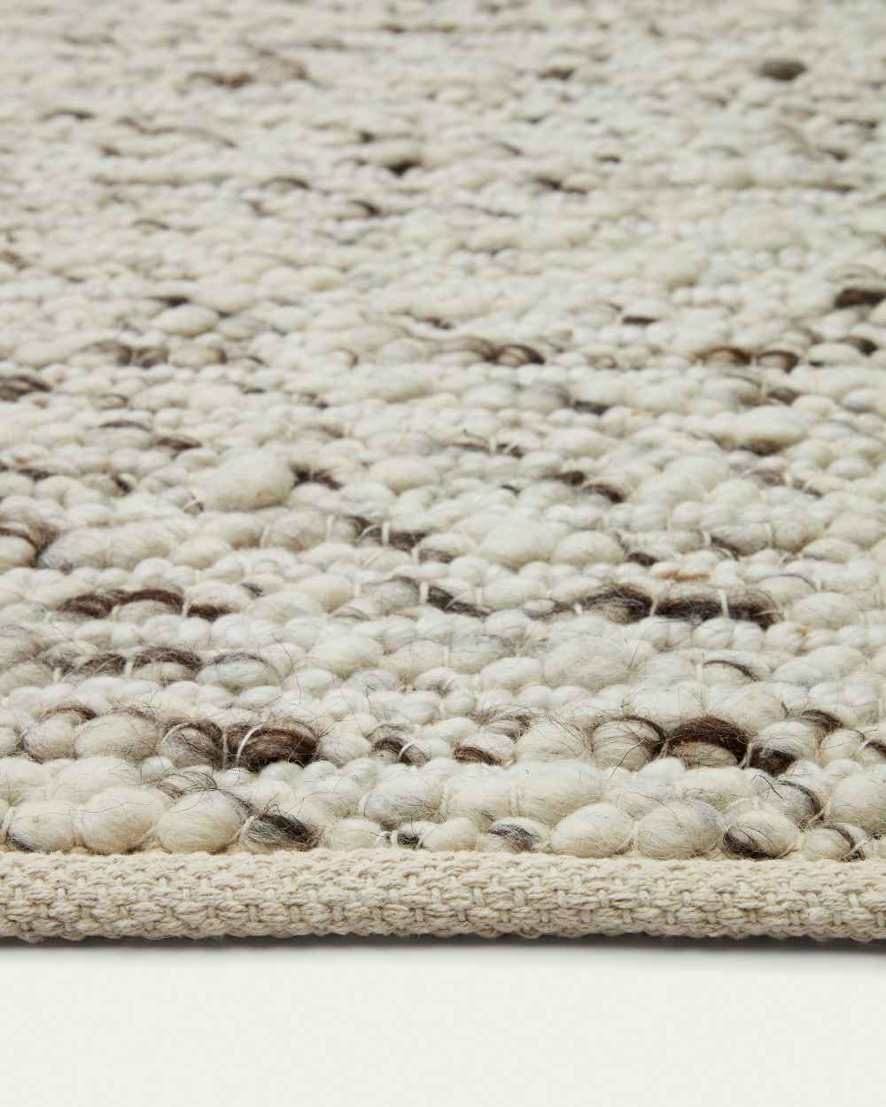 Tapis Manilva en laine et coton marron 200 x 300 cm - view 4