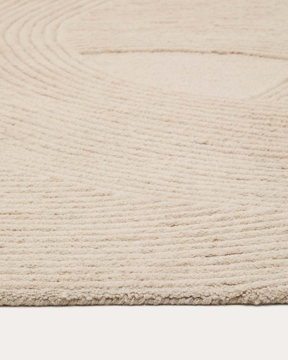 Tapis Domm en laine beige 160 x 230 cm - view 5