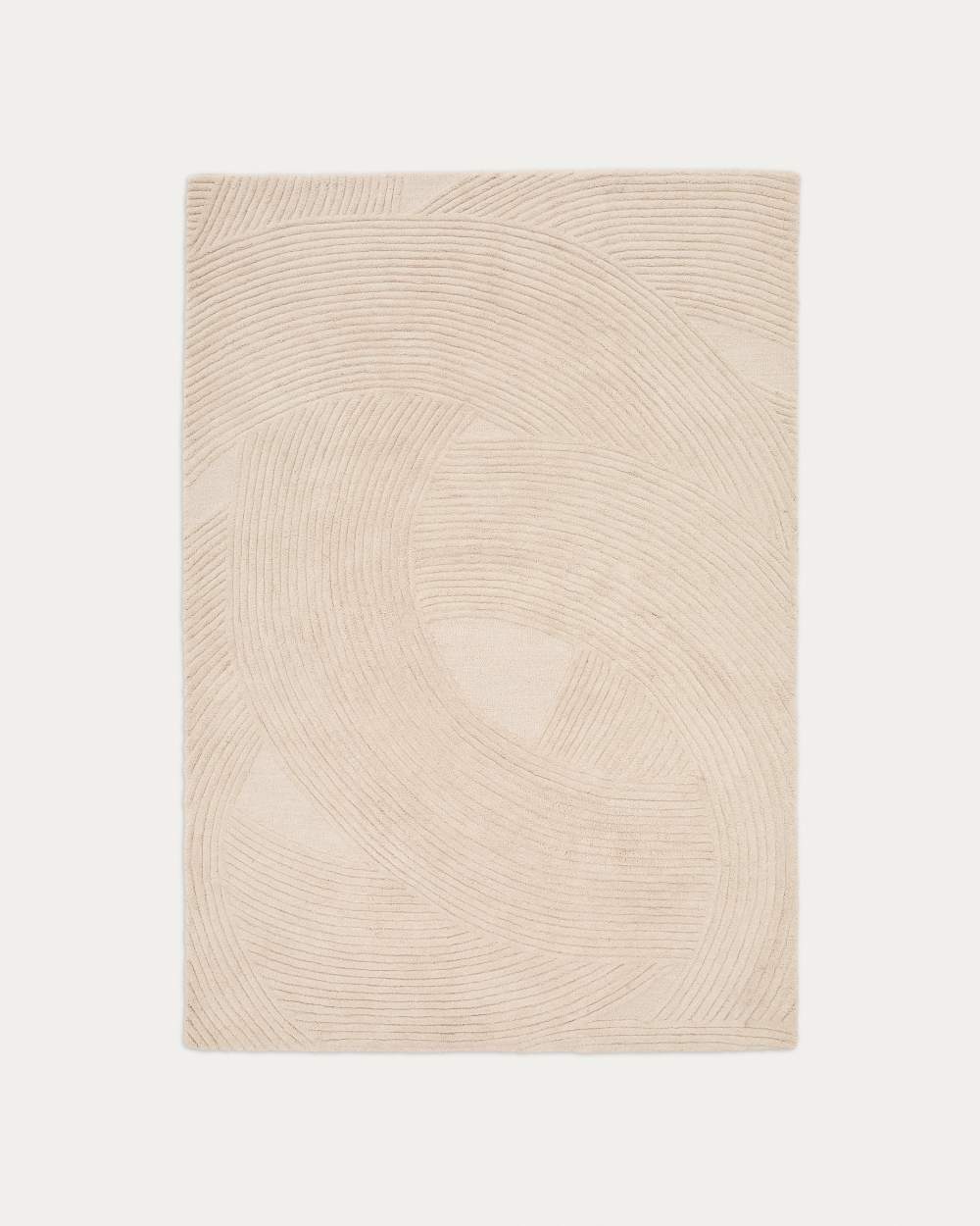 Tapis Domm en laine beige 160 x 230 cm