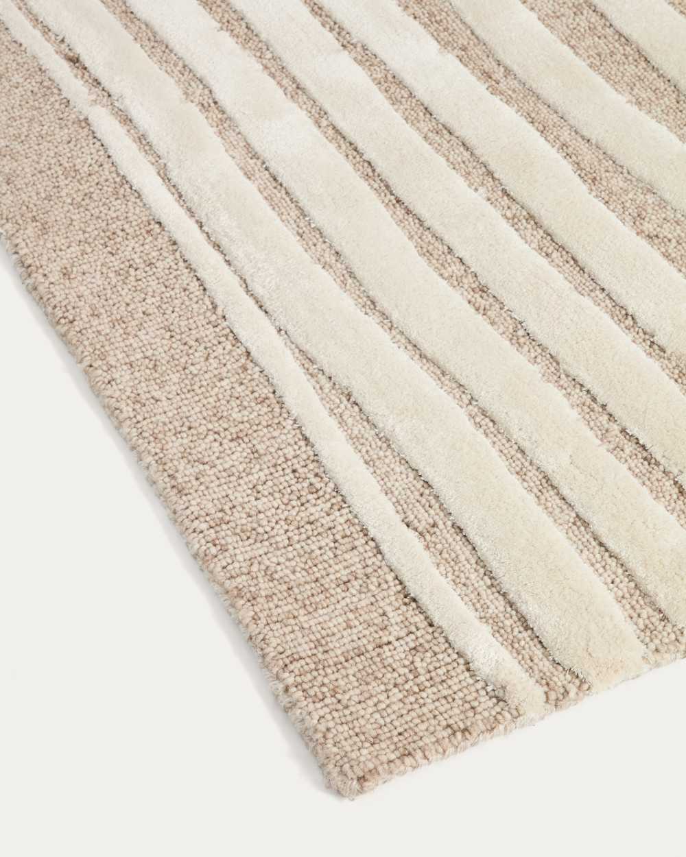 Tapis Colire en laine et viscose beige 160 x 230 cm - view 3