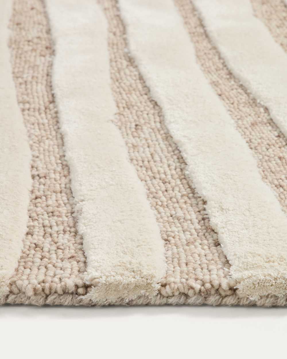 Tapis Colire en laine et viscose beige 160 x 230 cm - view 5
