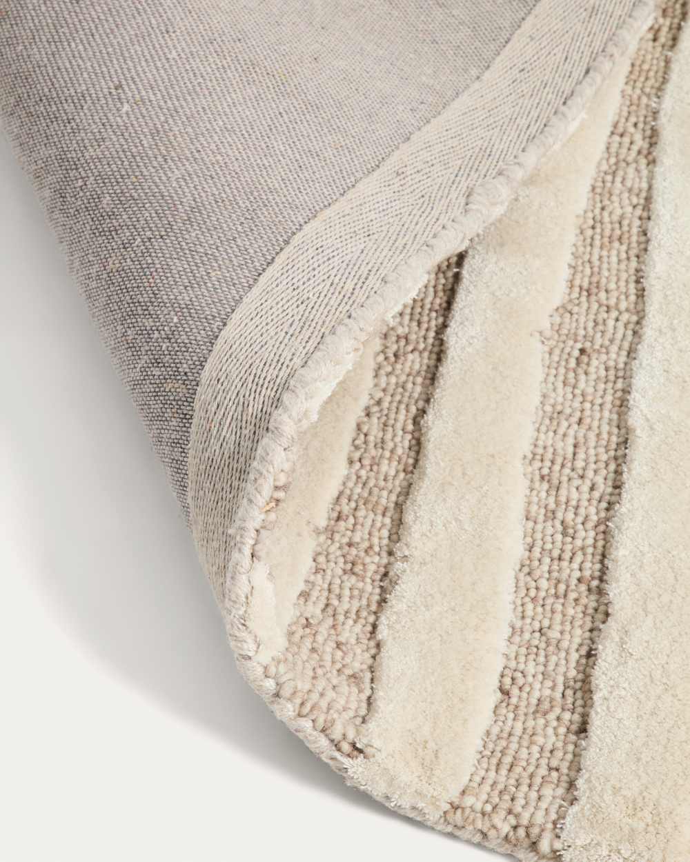Tapis Colire en laine et viscose beige 160 x 230 cm - view 6